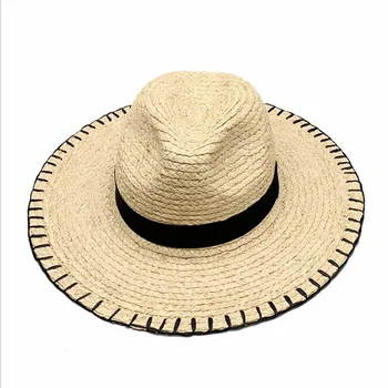 Vasarą populiarus mados rankų darbo rafija fedora skrybėlės unisex kietas, gražus, gražus, mielas aukštos kokybės kepurės vyrams ir moterims