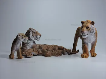 šeimos nustatyti Imitavimo modelį žaislas scenos Dekoracija bengalijos tigras šeimos papuošalai laukinių gyvūnų kietojo pvc pav.