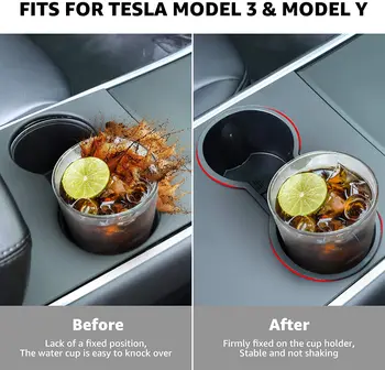 Automobilio Puodelio Laikiklį Tinka Tesla Modelis 3 Modelis Y 2021 2022 Konsolė Puodelio Laikiklis Organizatorius Vandeniui, galima Skalbti Mini Šiukšliadėžės 4