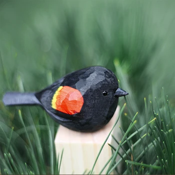 Mielas Juodas Paukštis Namų Dekoro Raudona-sparnuotas Juodas Volunginiai Raudona-sparnuotas 