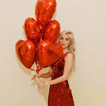18inch Raudona Meilės Aliuminio Plėvelę, Balionas linksmos Valentino Dienos Ballon Vestuvių Pasiūlymas Balionu Karalienė Mergina Laimingas Gimtadienio Balon
