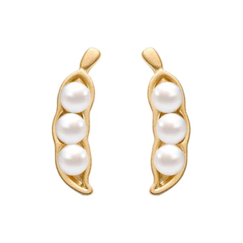 Estetinės Mielas Švelnus Peasecod Formos Imituojamas Perlų, Aukso Lydinių Stud Auskarai Moterims, Papuošalai, Aksesuarai,
