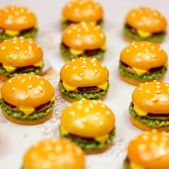 10vnt/Set Mini Modeliavimo Maisto Hamburger Apsimesti Žaisti Lėlės Virtuvės Žaislai, Lėlių Miniatiūros Klasikinis Žavesio PASIDARYK pats Apdailos