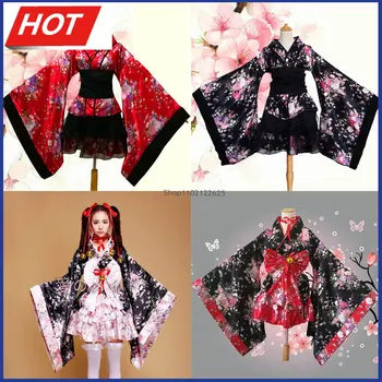 Japonų Kimono Cherry Blossom Tradicinių Nacionalinių Paslaugų Moterų Cosplay Kostiumas