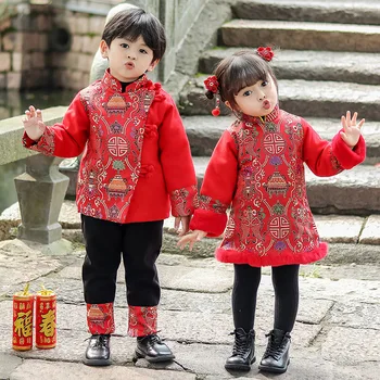 Berniukų Ir Mergaičių Kinų Stiliaus Tango Kostiumų, Sutirštės Veiklos Drabužius Žiemą, Kinų naujieji Metai, Drabužiams, Kūdikio Pirmųjų Metų