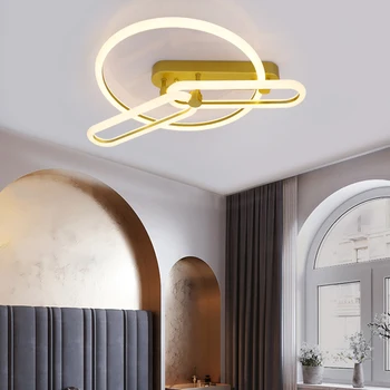 Kūrybos Turas Modernios LED Lubų Šviesos Juoda/Aukso Akrilo Lubų Lempa Kambarį Miegamųjų namo apšvietimo Šviesa
