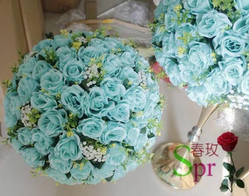 SPR NAUJOS!2018 tiffany mėlyna vestuvių stalo puošmena gėlių kamuolys apdailos gėlės Kelių švino gėlių 40cm dia. 2vnt/daug 1