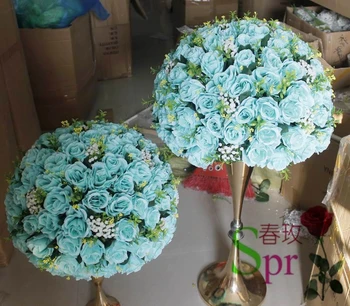 SPR NAUJOS!2018 tiffany mėlyna vestuvių stalo puošmena gėlių kamuolys apdailos gėlės Kelių švino gėlių 40cm dia. 2vnt/daug 2