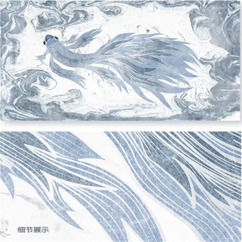 Tapetai Youman 3D Custom Freskos Tekstūros Kinijos Kraštovaizdžio Tapetai Mėlynos ir Baltos spalvos Akvarelės Sidabrinis, Elegantiškas TV Fone 2
