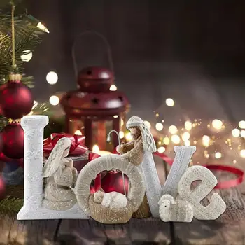 Šeimos Meilė Puikūs Gražus Laiškas Gimimo Ornamentu Kalėdų Dekoro Elegantiškas Gimimo Nustatyti Namų Papuošalas Šventosios Dervos Amatų 2