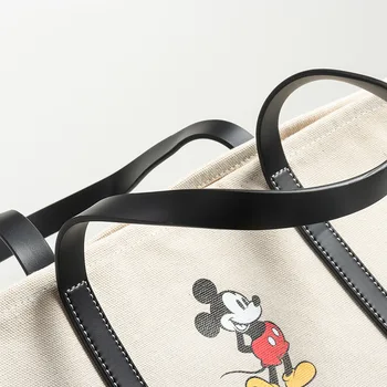 Disney Mickey Canvas Tote Maišą Mama Maišo Animacinių Filmų Pečių Maišą Didelės Talpos, Praktiška Nešiojamų Paprastas Atsitiktinis Mados Tote Bag 5