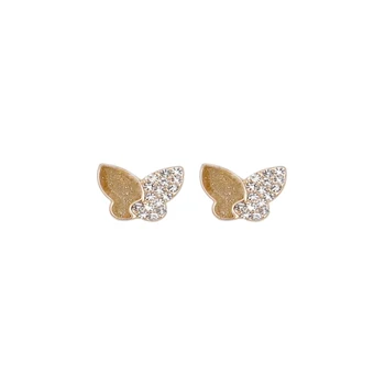 Aukso Bling Žvaigždėtą Šviečia Aišku, Crystal Butterfly Lydinio Stud Auskarai Moterims, Papuošalai, Aksesuarai,
