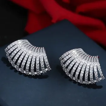 prabangos prekės cirkonis auskarai moterims korpuso dizaino mados mikro nutiesti Kubinis Cirkonis stud auskarai didmeninė nemokamas pristatymas
