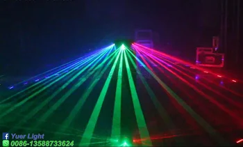 Dj Įranga 6 Vadovai Smart Juda Šviesos Žibintas 700MW RGB Gėlių Spalvos Lazerio Projektorius Kalėdų Žiburiai Diskoteka KTV RGB Lazeris 5