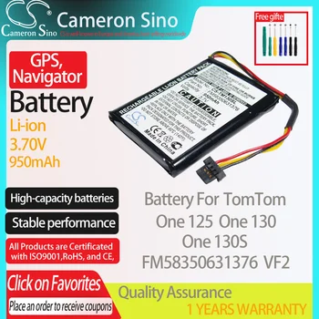 CameronSino Baterija TomTom One 125 Vienas 130 Vienas 130S tinka TomTom FM58350631376 VF2 GPS,Navigatoriaus baterija 950mAh 3.70 V Li-ion
