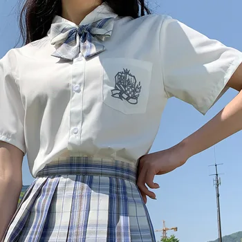 Jk Vienodas 2021 M. Vasarą Naujas Japonų Stiliaus Trumpomis Rankovėmis Išsiuvinėti Marškiniai Anime Mokyklos Mergina Vienodas