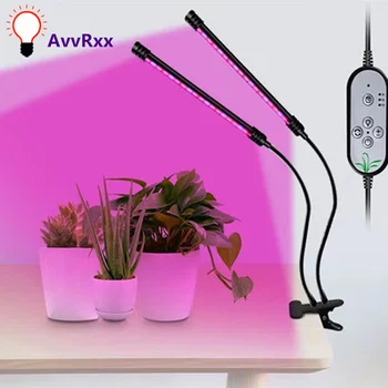 AvvRxx LED Grow Light USB PhytoLamp Visą Spektrą 5V Fito Lempa 4 Vadovai Augalų Šviesos Namuose Augalai, Gėlių Sėklos viduje Auga Lauke