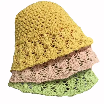 Vasaros Tuščiaviduriai rankų darbo Soild Spalva Kibiro kepurę Moterims Mergina Beanies žvejys skrybėlę Naujas mados baseino skrybėlę nuo saulės skrybėlę 0