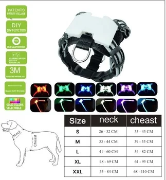 Led Šuo Įkrovimas USB Apykaklės Šunų Antkaklis Asmeninį Nailono šunelis Žymeklį Apykaklės Užsakymą Šuniukas Katės Lentele ID Apykaklės Reguliuojamas 2