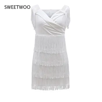 Seksualus Rankovių Bodycon Mini Suknelė Moterims Balta Off Peties Kutas Moterų Trumpos Suknelės 2021 M. Vasarą Šalies Klubas Tvarstis 4