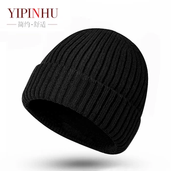 YIPINHU Skrybėlę vyrų megztas vilnonis bžūp žiemą šilumos hip-hop Street kalpokių kelionės mados visus-atitikimo skrybėlę