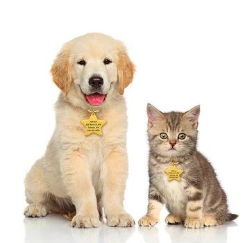 Asmeninį Dog Tag Pet ID Tegus Pavadinimas Žymes Nemokamai Individualų Katės Mažylių Žymes Nerūdijančio Plieno Apykaklės Naminių Reikmenys Dropshipping