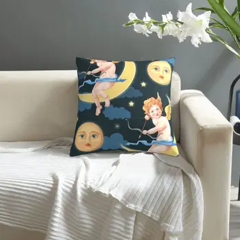 Valentino Dieną Vientisas Modelis Su Cupid Ir Mėnulis užvalkalas spausdinti pagalvėlė padengti sofa juosmens pagalvė pagalvės dangtelis