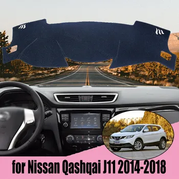 Anti-Slydimo Anti-UV prietaisų Skydelio Kilimėlis Padengti Trinkelėmis Dashmat Apsaugoti Kilimą Nissan Qashqai J11 2014-2018 M. Priedai