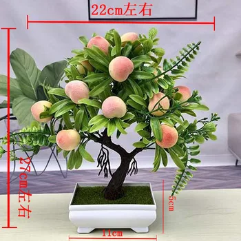Artificail Vaisinius Augalus, Namų Dekoro, Apelsinų Ir Vyšnių Bonsai Modeliavimas Dirbtinės Gėlės 2