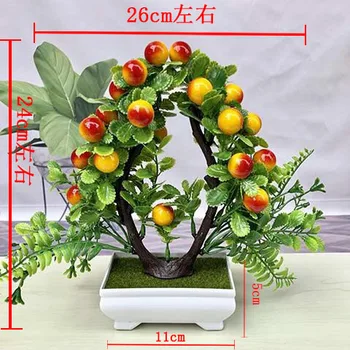 Artificail Vaisinius Augalus, Namų Dekoro, Apelsinų Ir Vyšnių Bonsai Modeliavimas Dirbtinės Gėlės 4