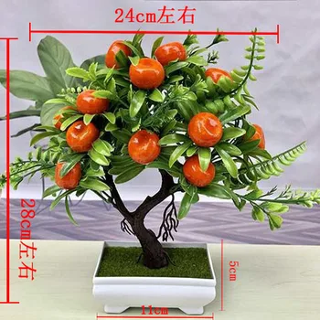 Artificail Vaisinius Augalus, Namų Dekoro, Apelsinų Ir Vyšnių Bonsai Modeliavimas Dirbtinės Gėlės 5