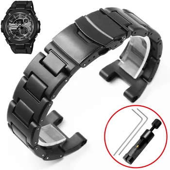 Plastikiniai Plieno Watchband Tinka CASIO GST-B100/S120/110/W300/410 Vyrų Silikono Žiūrėti Grandinės