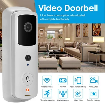 WiFi Vaizdo Doorbell Kamera Tuya Smart Home Belaidį durų skambutį 1080P Baterijos Durų Bell vaizdo Kameros, Mini Vaizdo Domofonas Butas 4