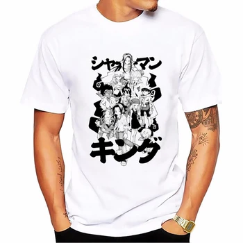 Vyrų Marškinėlius Japonijos Harajuku Shaman King Marškinėliai Hiroyuki Takei Anime Mens Tshirts Vasaros Viršūnes Tee Marškinėliai Homme Atsitiktinis Marškinėliai