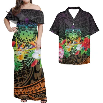 Cumagical Pora Polinezijos Drabužiai, Moteriški Vakarinę Suknelę Samoa Genčių Stiliaus Su Gėlių Nauja Suknelė Atitikimo Marškinėliai 0