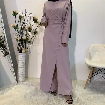2022 Dubajus Abaja Turkija Hijab Musulmonų Rinkiniai Mados Long Maxi Suknelė Atsitiktinis Moterų Nustatyti Kratinys Kaftan Islamo Apranga 4