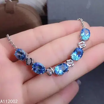 KJJEAXCMY fine jewelry gamtos mėlynas topazas 925 sterlingas sidabro naujas moterų rankos apyrankę paramos bandymo madinga