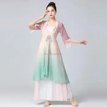 2023 klasikinių šokių suknelė moterų teka pasakų palaidinė veiklos kostiumas kinijos šokių gazas suknelė praktikos suknelė, ilgi marškinėliai rinkinys