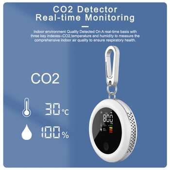 CO2 Detektoriai, Anglies Dioksido Koncentracija Detektoriai, CO2 Stebėti Metrų Stebėti Oro Drėgnumas CO2 Kiekis-3 In 1 Metras