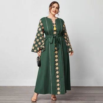 Abaja Dubajus Turkijos Musulmonų Suknelė, Hijab Kaftan Islamas Drabužių Abayas Suknelės Moterims Skraiste Musulman Femme Vestidos Juostinės Suknelė
