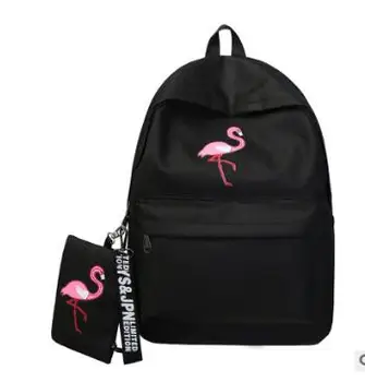 1pcs/daug preppy stilius Kuprinės Prekės ženklo Moterys Paprasta Flamingo Spausdinimo Kuprinė Už nepilnametės Nešiojamas Mokyklos Krepšiai 0