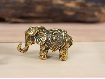 derliaus Žalvario dramblys amatų asmeninį pakabukas darbalaukio ornamentu Miniatiūriniai Montavimo apdaila p2277